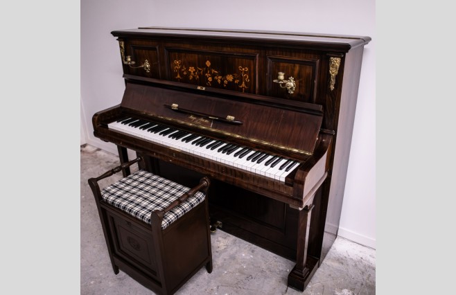 Used Hugo Thieme Mahogany Upright Piano Sold As Seen Bargain - Image 4